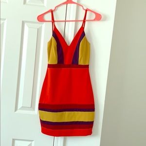 Orange bodycon dress